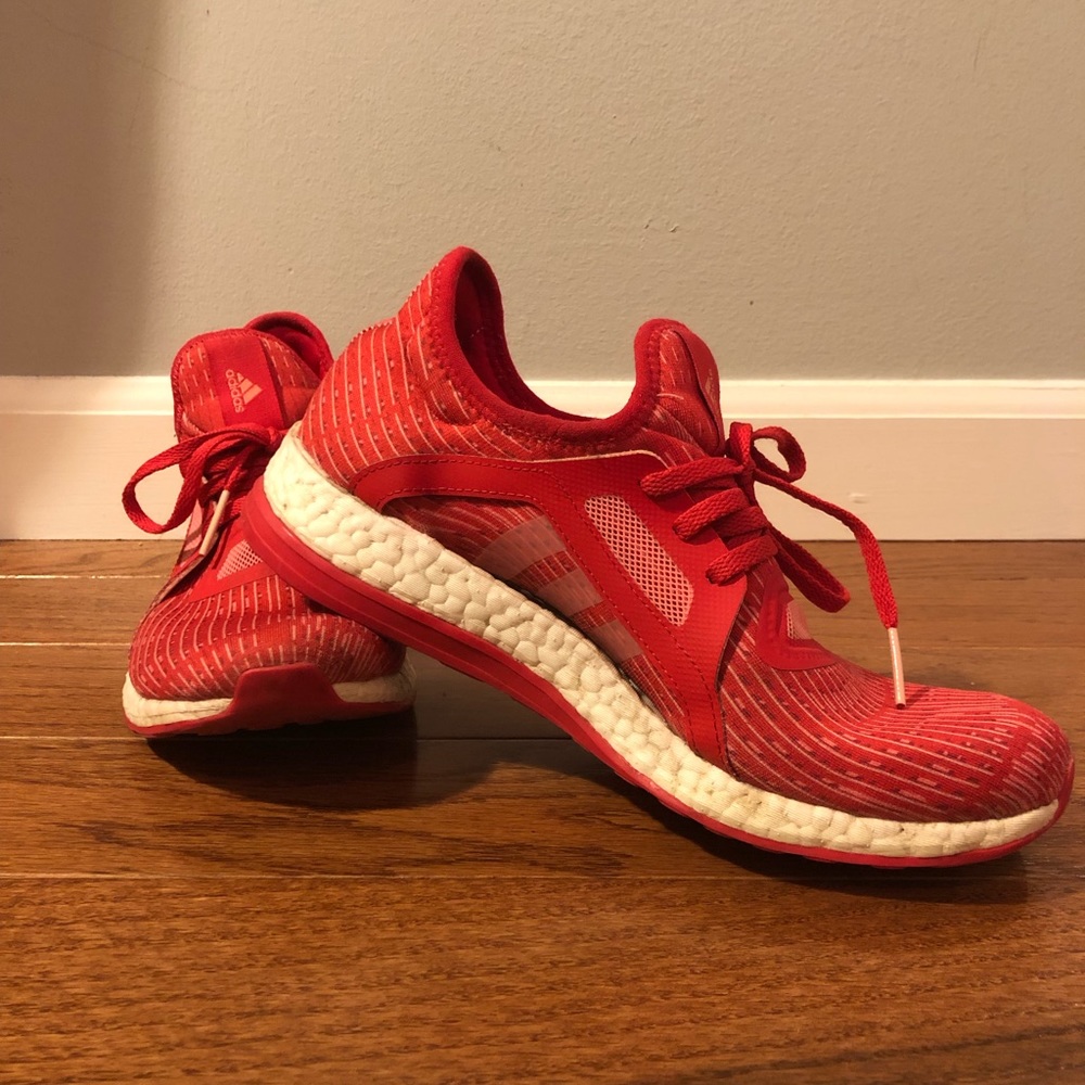Red Adidas Pure Boosts